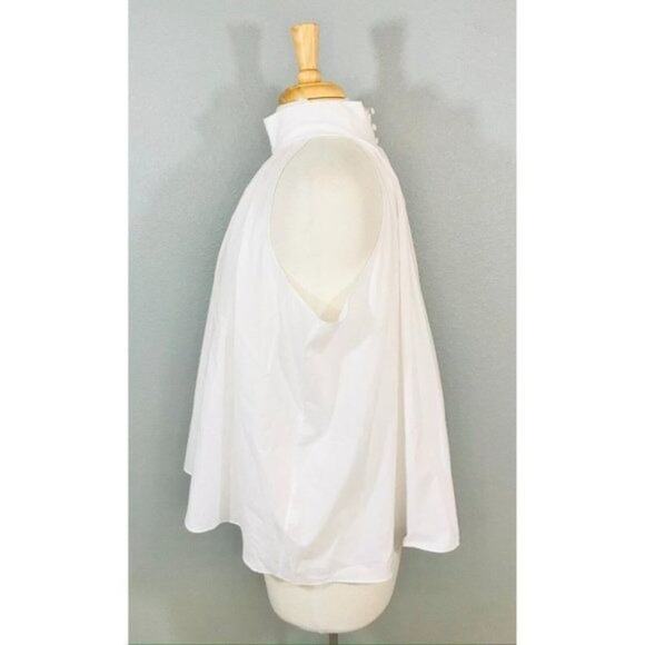 CARESTE Hearst Top White Sleeveless Poplin Boxy Fit, 16 - $395 - Picture 5 of 9
